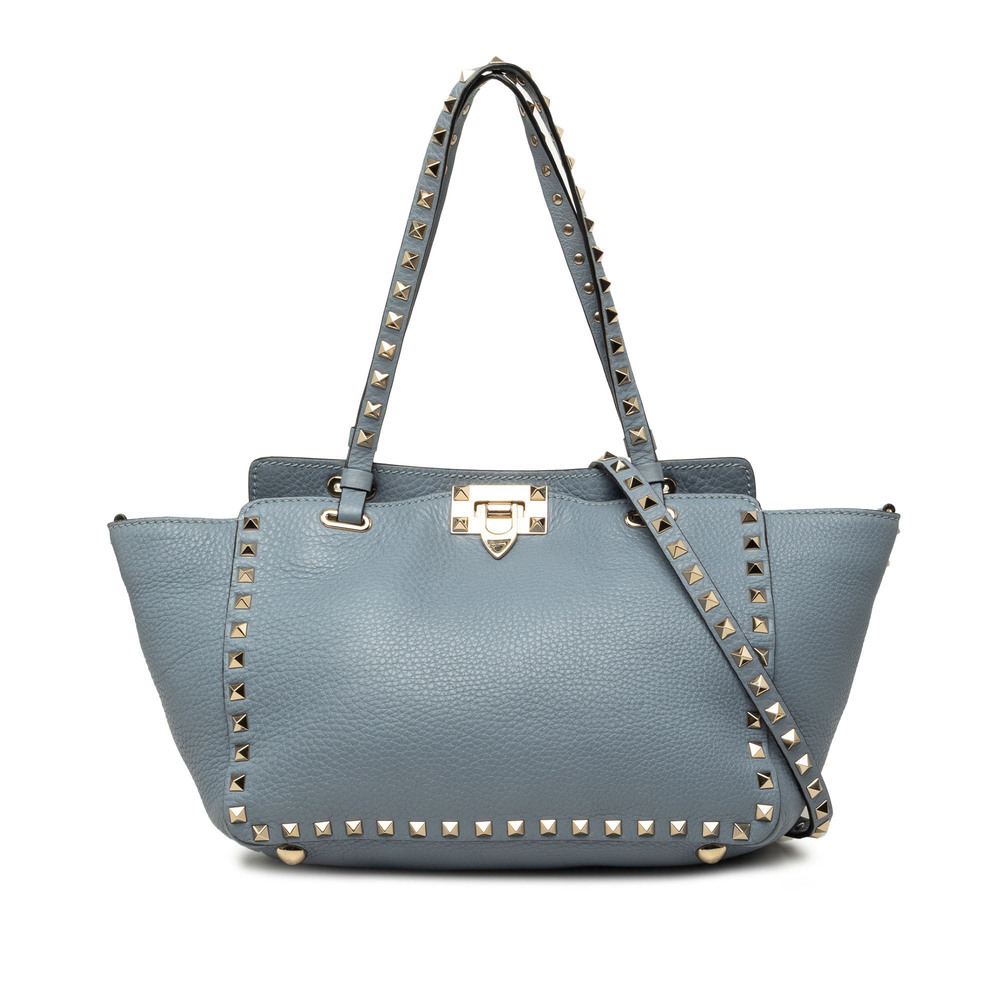 Pre-Loved Valentino Small Leather Rockstud Trapeze Satchel